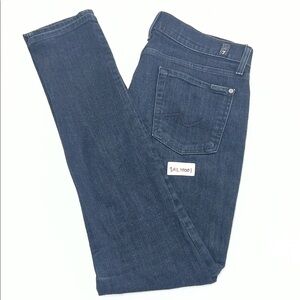7 For All Mankind Dark Blue Skinny Jeans Size 30